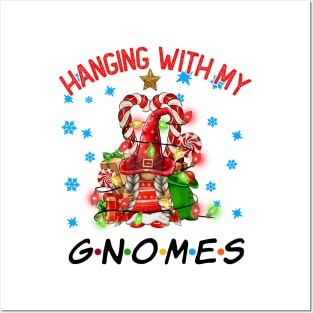 Funny Christmas Gnome Hanging With My Gnomies Family Pajamas Posters and Art